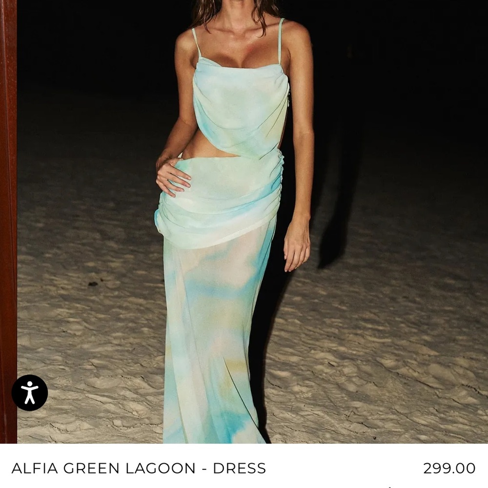 Bananhot Alfia Green Lagoon Mesh Dress